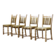 Brutalist Danish Modern Oak Dining Chairs in the style of Henning Kjærnulf