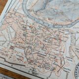 Printed in 1906, map of Grenoble, Isère, France.