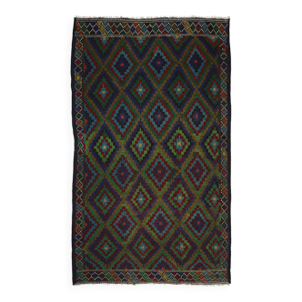 Tapis Kilim Turc Vintage Coloré 171x277 cm Laine Fait Main