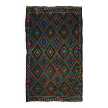 Tapis Kilim Turc Vintage Coloré 171x277 cm Laine Fait Main