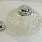 1970s vintage cut glass suspension – retro design ball lamp – L