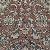 Tapis Vintage en laine nouée à la main, tons bleus et rouges, tapis Floral oriental turc, 125x217 Cm