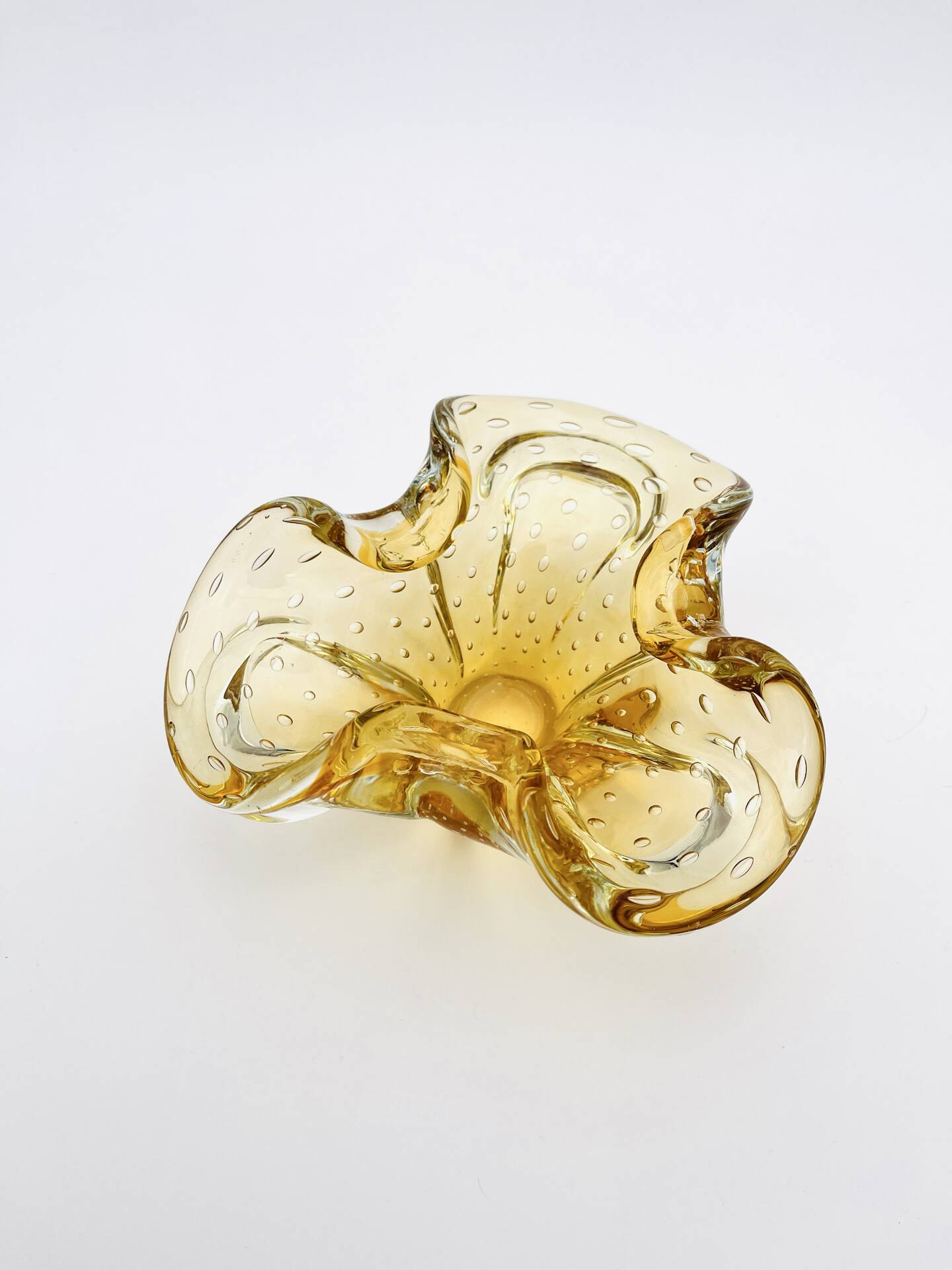 Murano bowl Archimede Seguso Bullicante Sommerso Yellow Gold