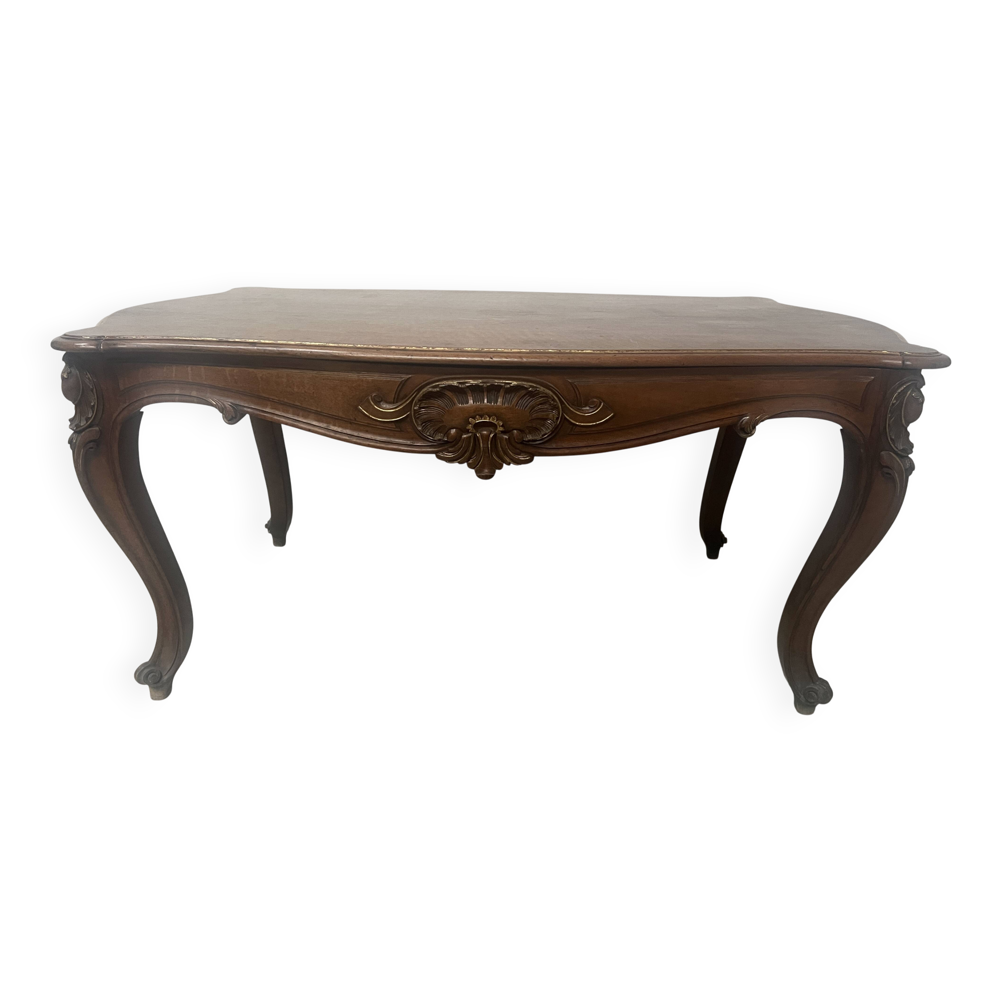 Louis XV style desk in solid walnut, 19th century