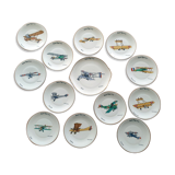 Marcel Jeanjean (1893-1973) et porcelaine de Limoges - Service à gateau - Série vieilles tiges 14-18
