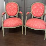 Pair of Louis XVI medallion armchairs