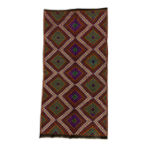 Large Vintage Turkish Kilim Rug 354x178 cm Wool Jajim Kelim