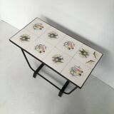 Ceramic and wrought iron side table