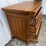 Commode Française Louis Philippe Milieu 19ème Siècle En Ronce De Noyer