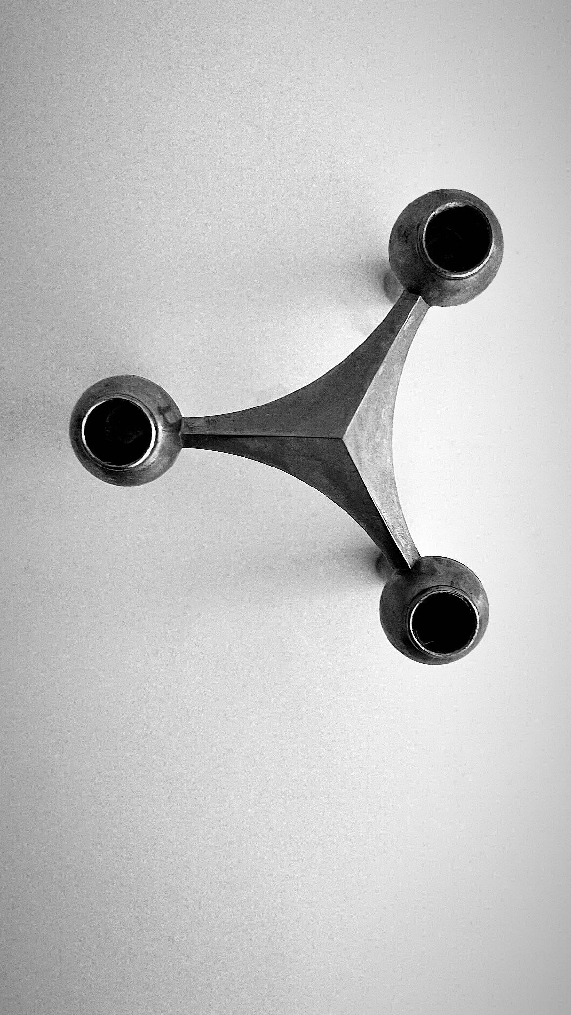 Stoff Nagel designer candle holder in genuine chrome-plated metal, Denmark 1960s