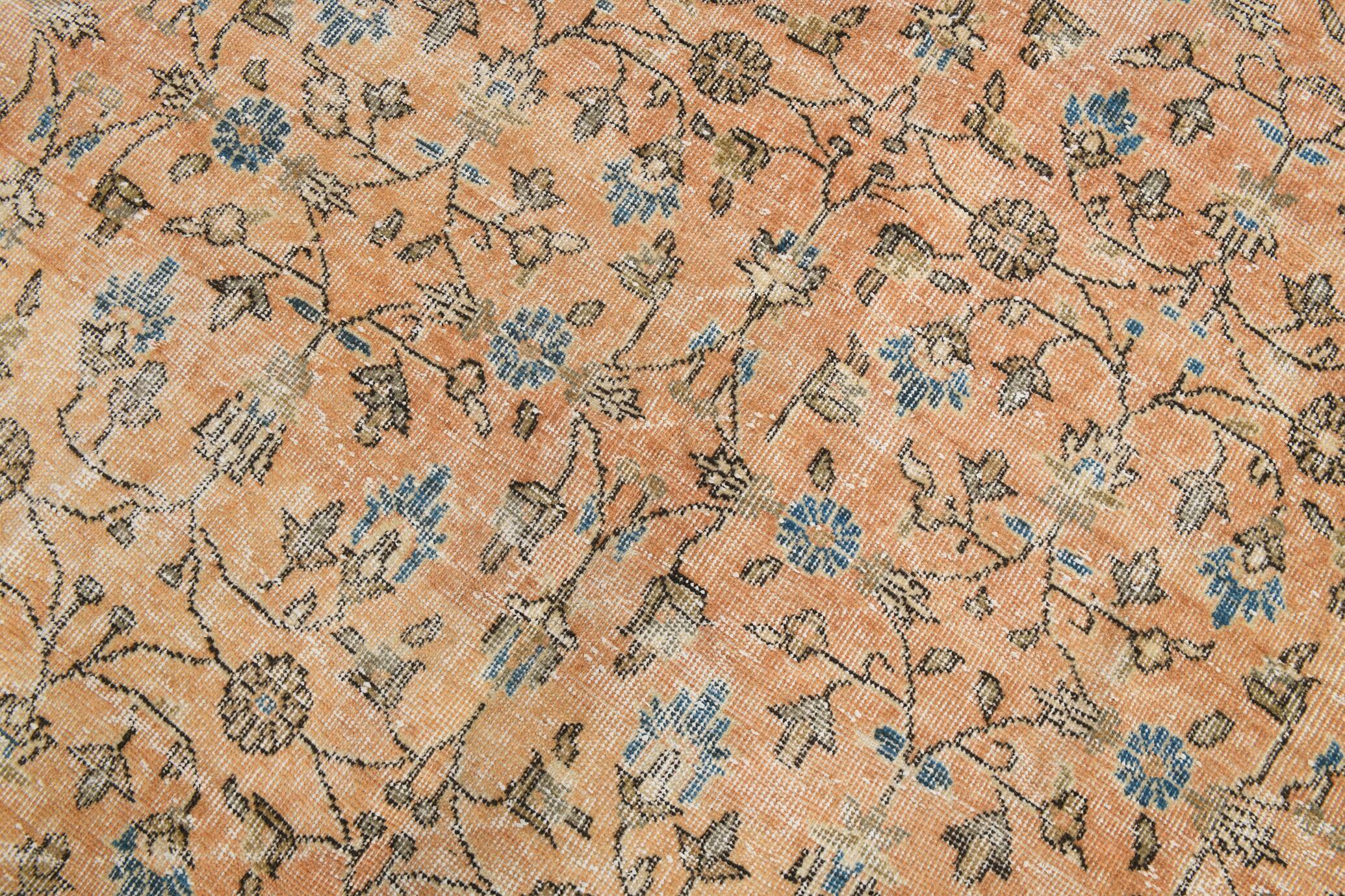 6x10 Pale Orange Floral Turkish Rug, 195x313Cm