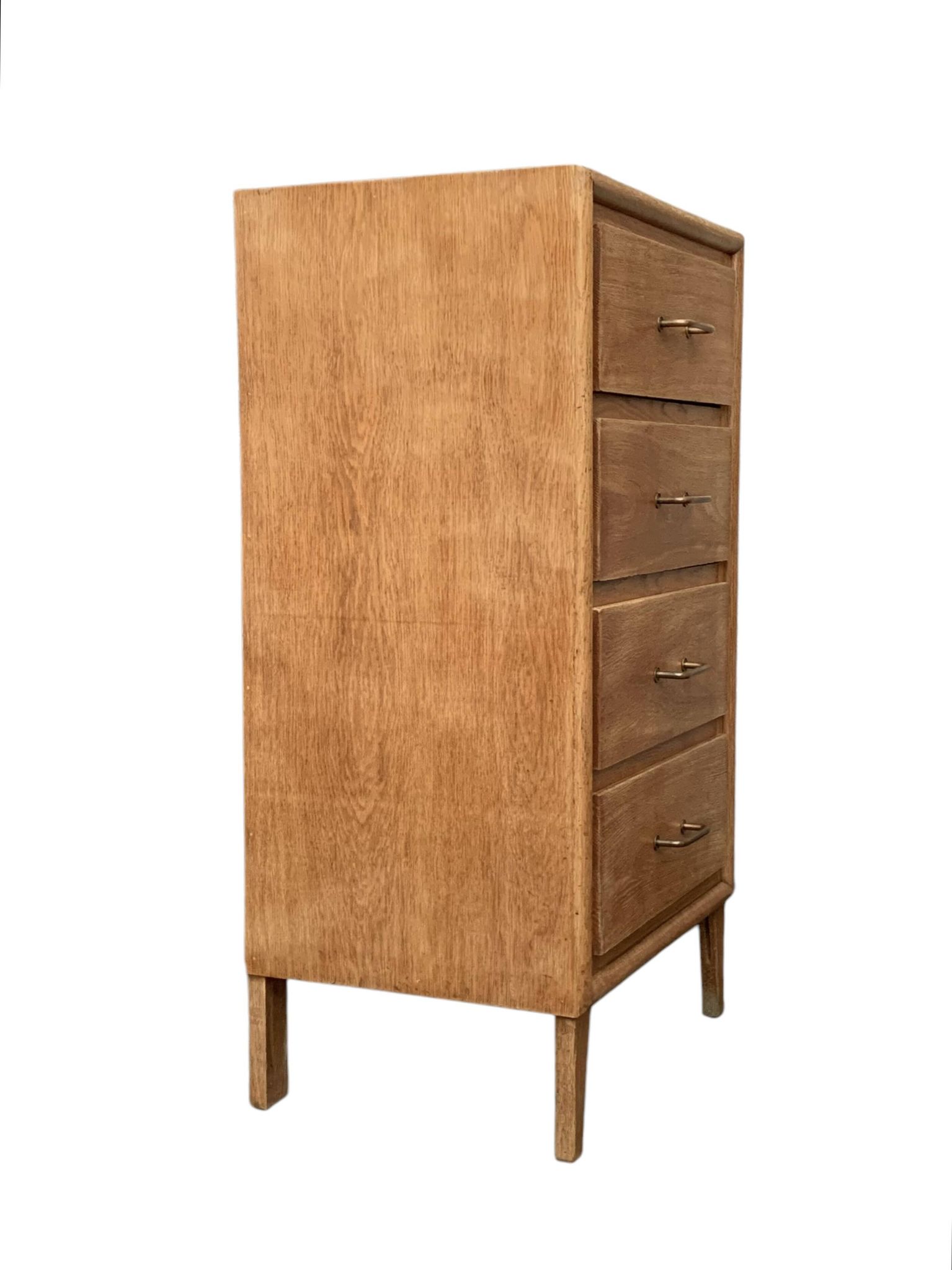 Vintage chest of drawers with compass feet, oak, original patina, 1950s