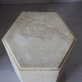 Faceted saddle in vintage travertine