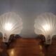 Vintage frosted glass shell wall sconces