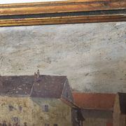 Oil on Panel Painting Animated Landscape Village Signed Gaëtan MONTAGNEY 1888