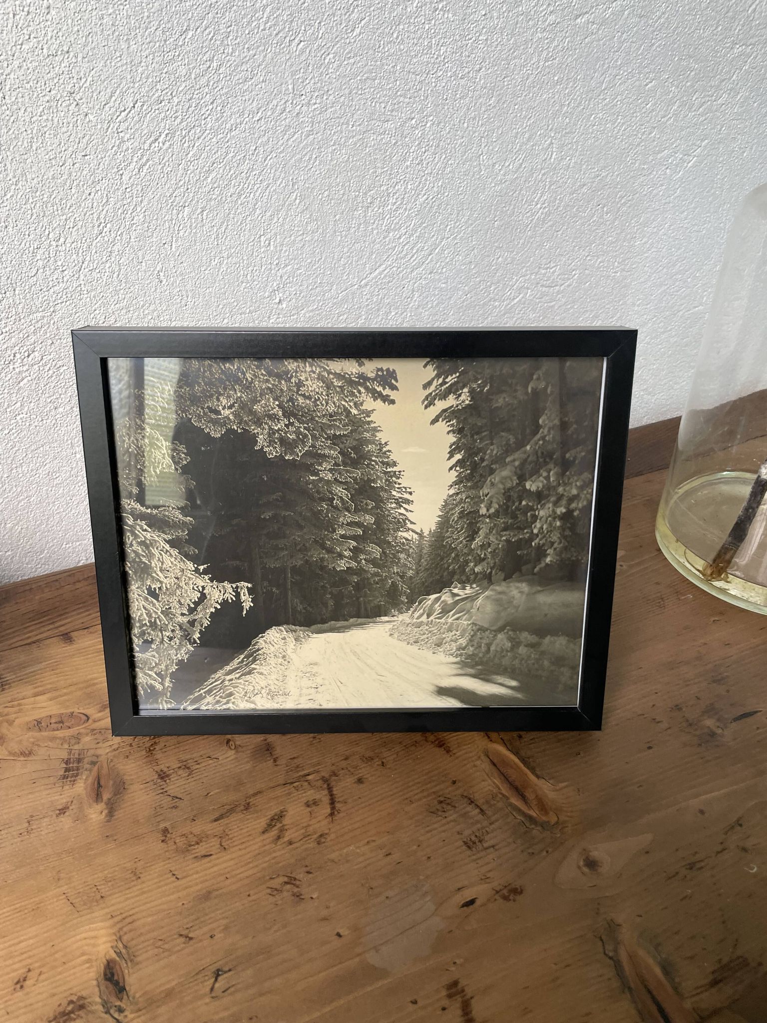Photographie ancienne paysage enneigé