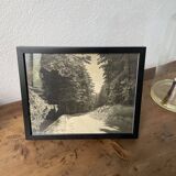 Old photograph snowy landscape