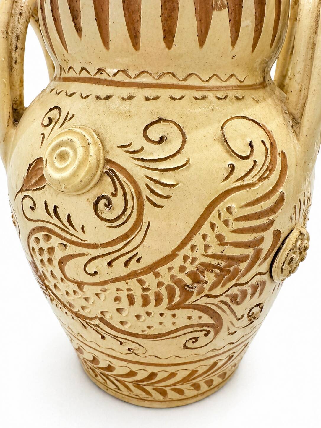 Sgraffito Neo-Archaic Vase - Signed FF Fanciullacci, 1950