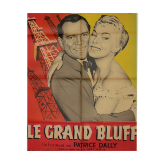 Affiche originale cinéma "Le grand bluff" 1957 Eddie Constantine