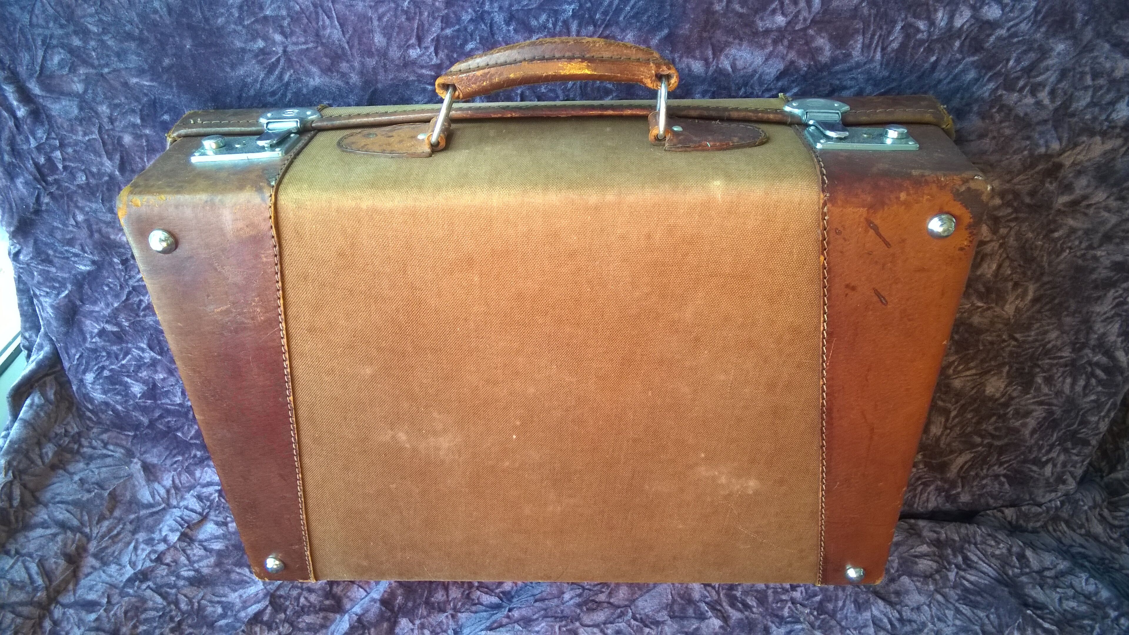 Leather suitcase