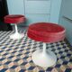 Paire de tabourets 1970 pied tulipe