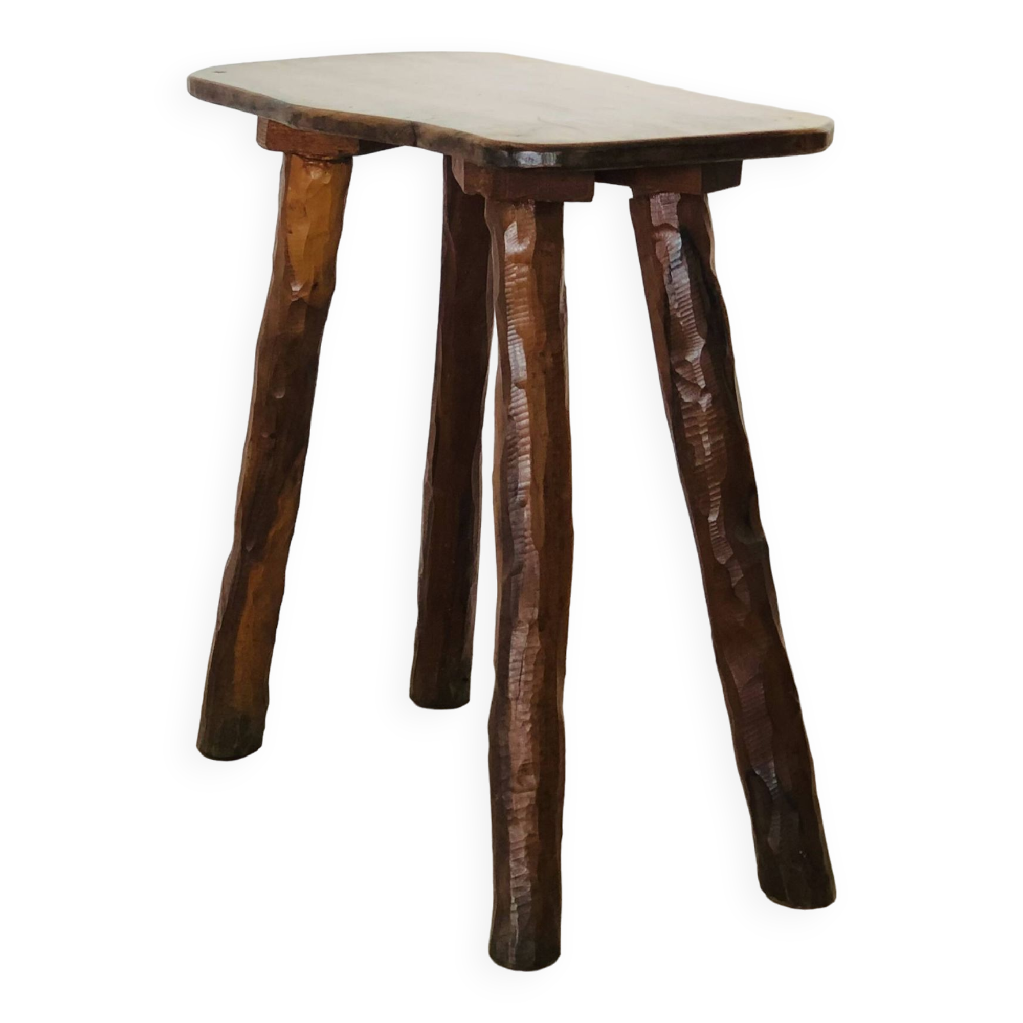 Olive wood stool, France 1970s