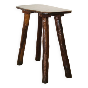 Tabouret en bois d'olivier,