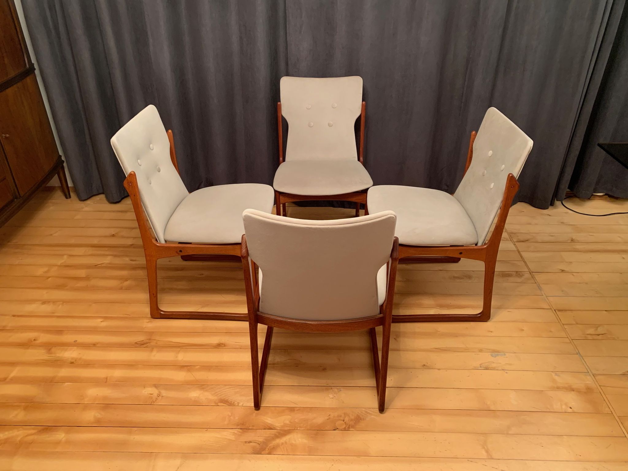 Ensemble de quatre chaises Vamdrup Stolefabrik, Danemark, années 1960