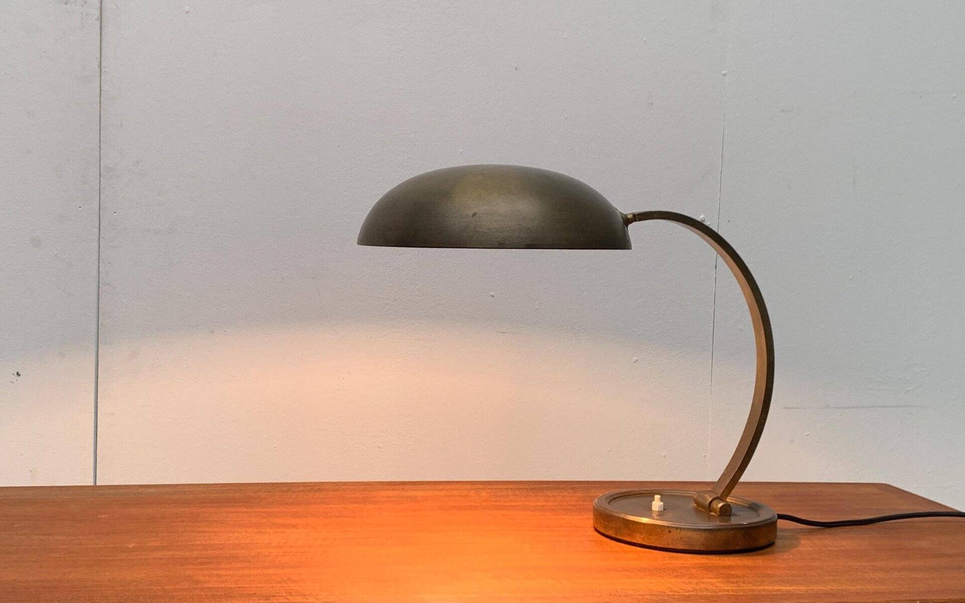 Mid-Century German Brass Table Lamp by Gecos Cosack
