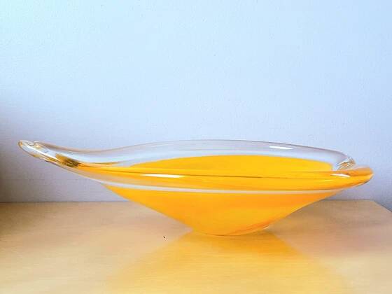 Coupe cœur en verre soufflé de Murano 1970