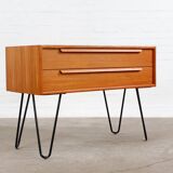 Commode en teck vintage Buffet mcm hairpins années 60 années 70