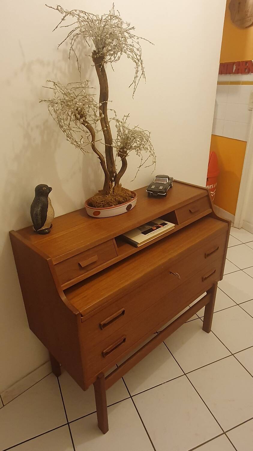 Teak secretary desk by Arne Wahl Iversen, 1960s