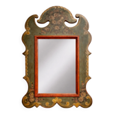 Louis XV Baroque style decorative painted mirror / 20th century