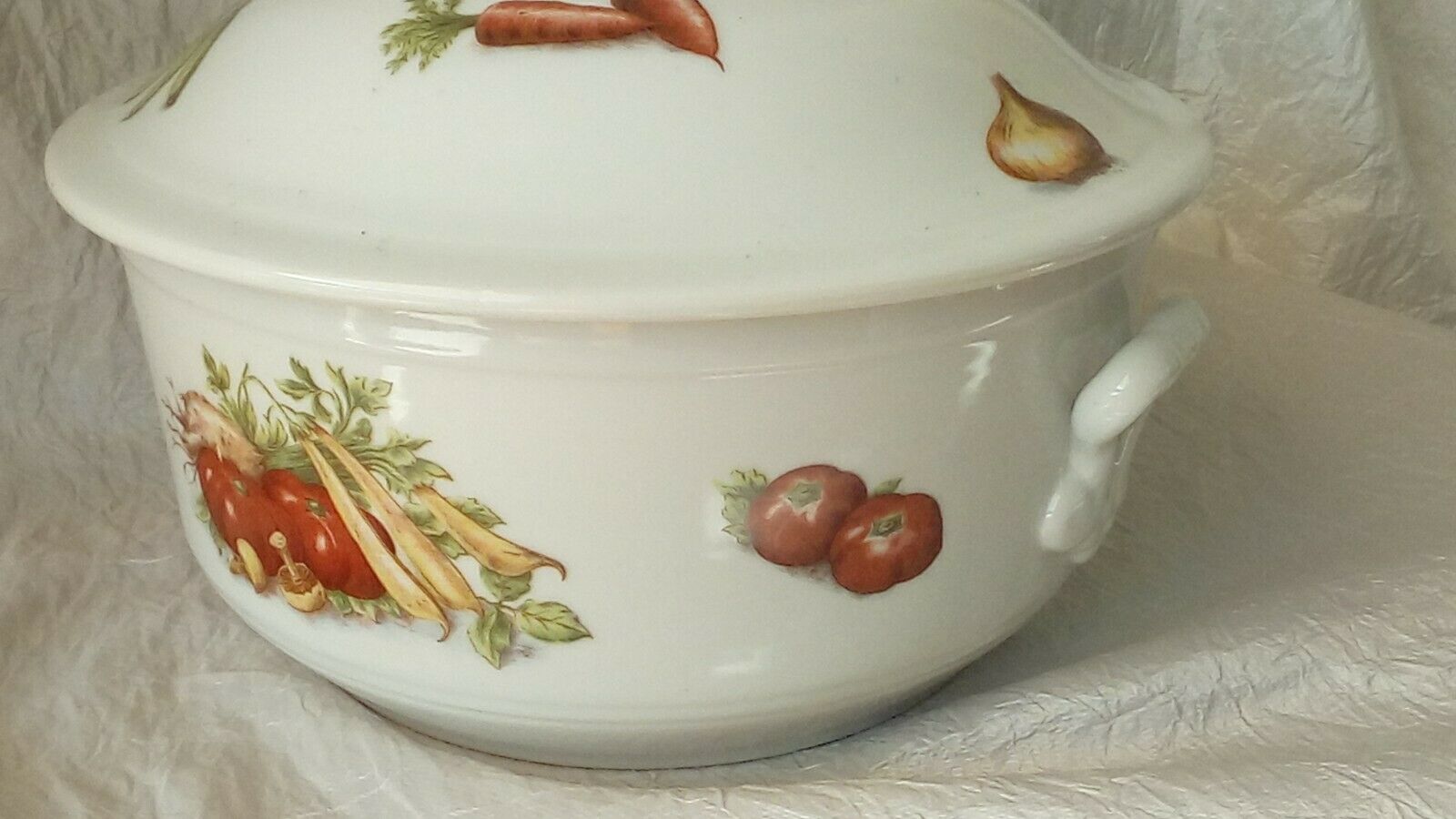 Porcelain soup with fire decor legumes 4 seasons
