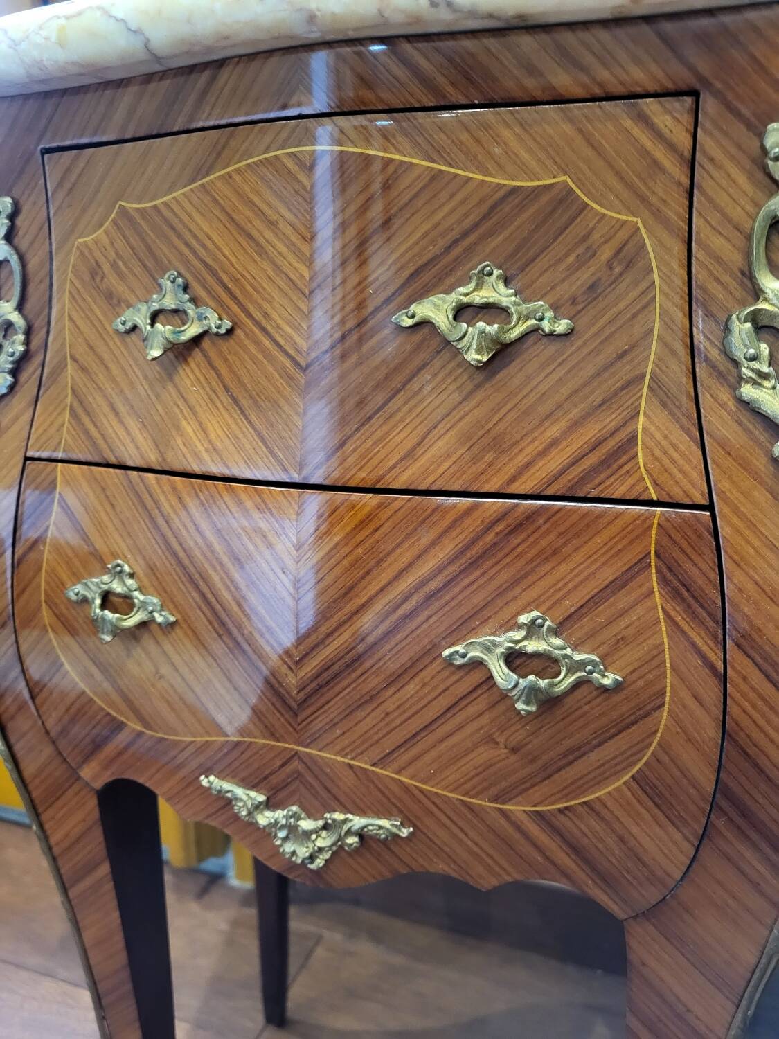 Pair of marquetry bedside tables