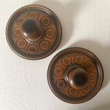Pair of carved wooden wall hooks