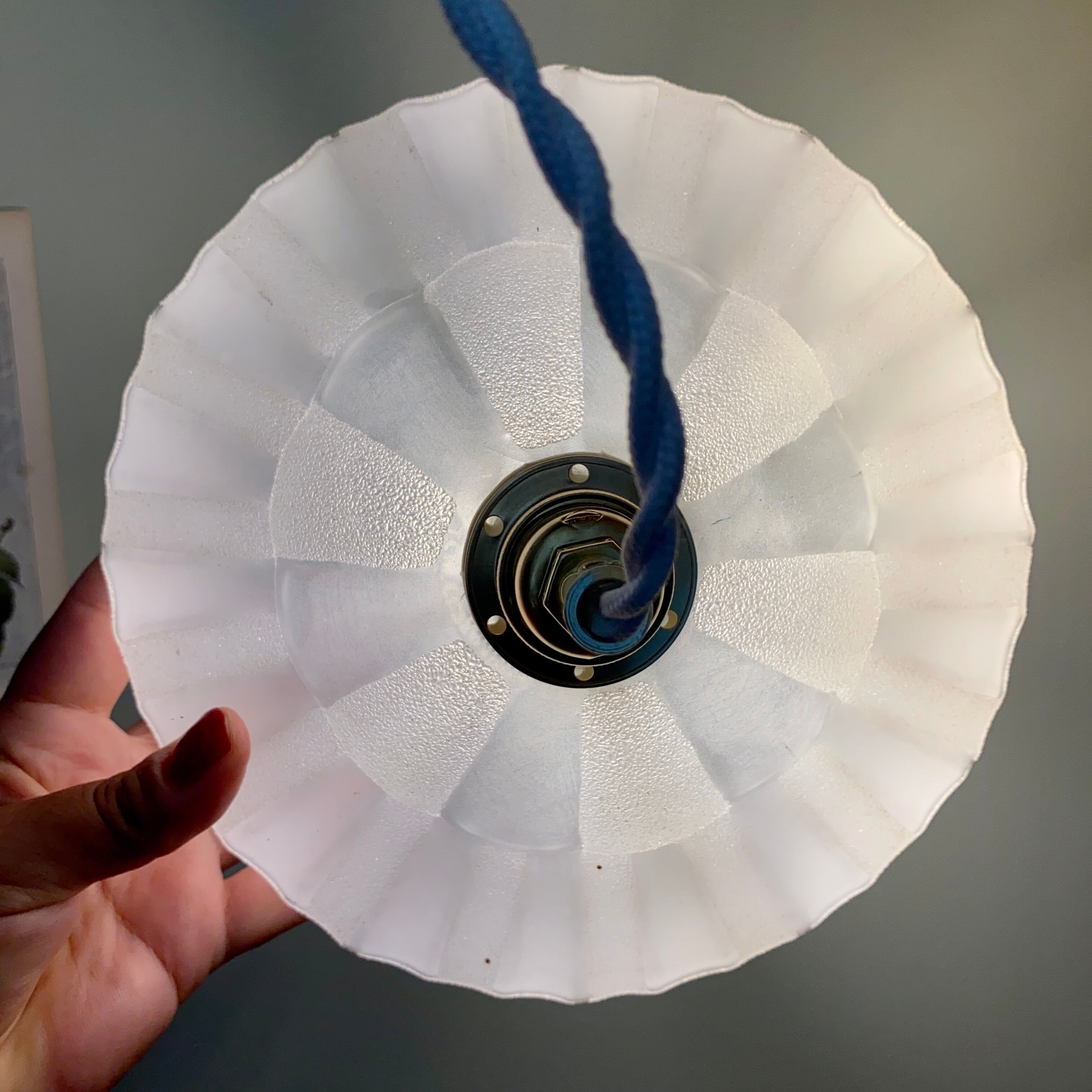 Suspension lamp vintage art deco glass