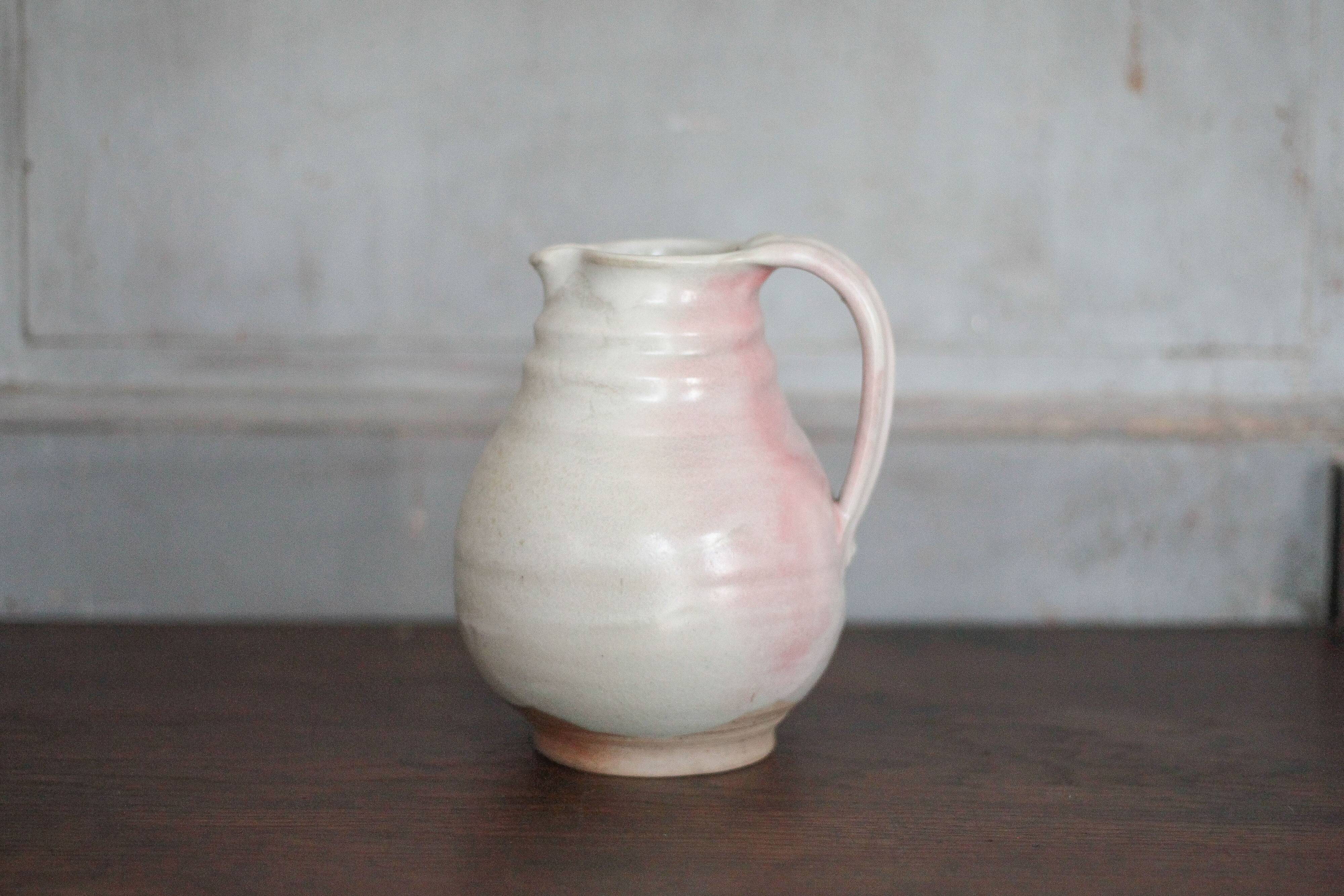 Vintage signed stoneware pitcher, jug, kitchen, collection
