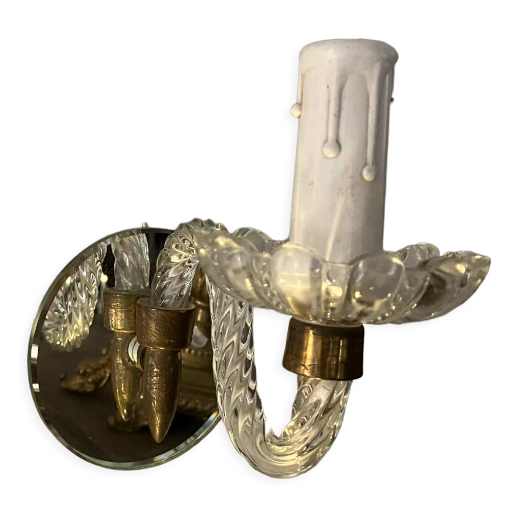 Pair of glass wall lamps