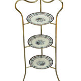 Stand de fruits ou de gâteaux en laiton Art Nouveau