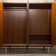 Wardrobe 1970 teak 4 doors half wardrobe half shelf 182 cm