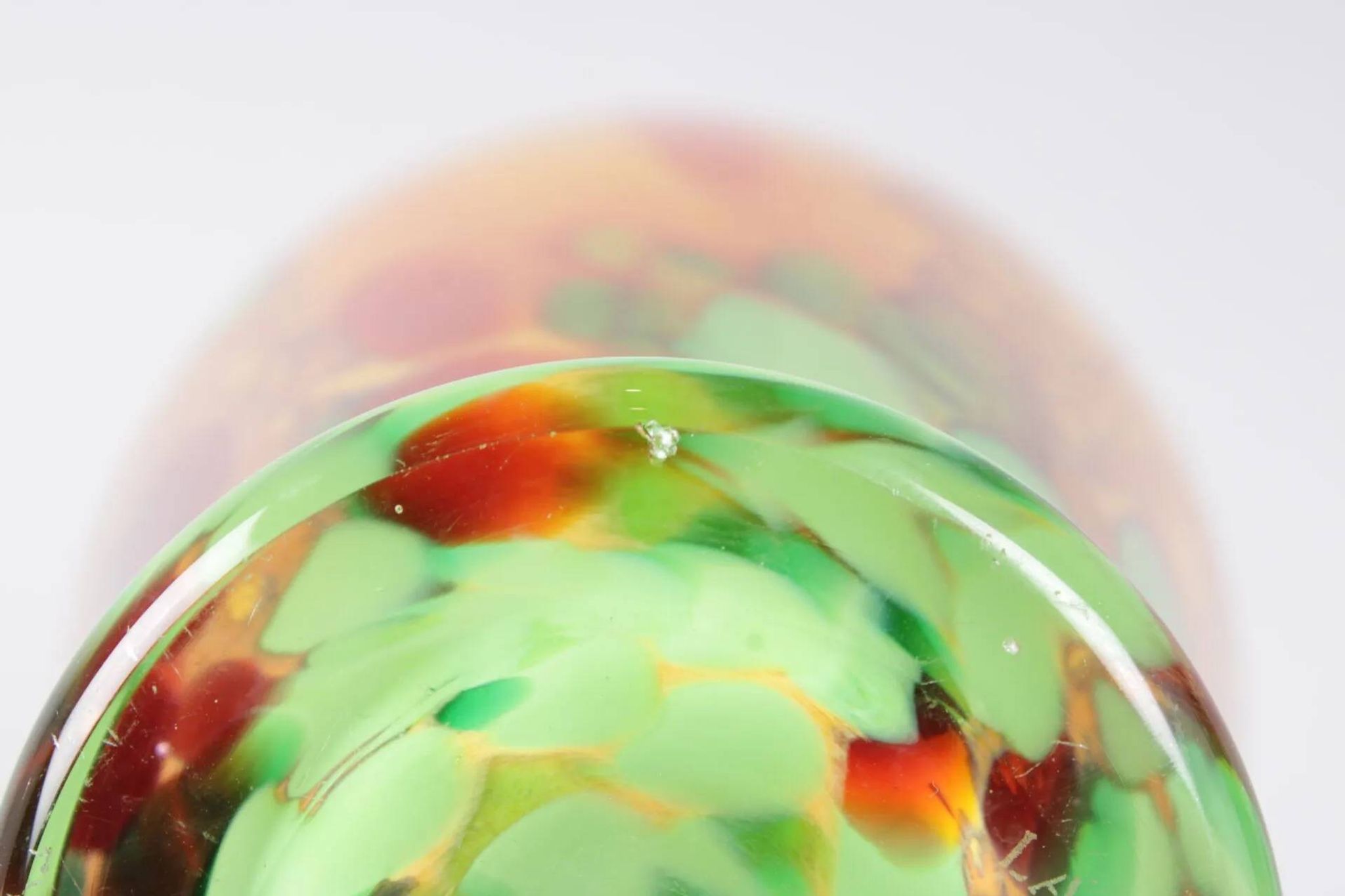 La Rochere glass paste vase, signed