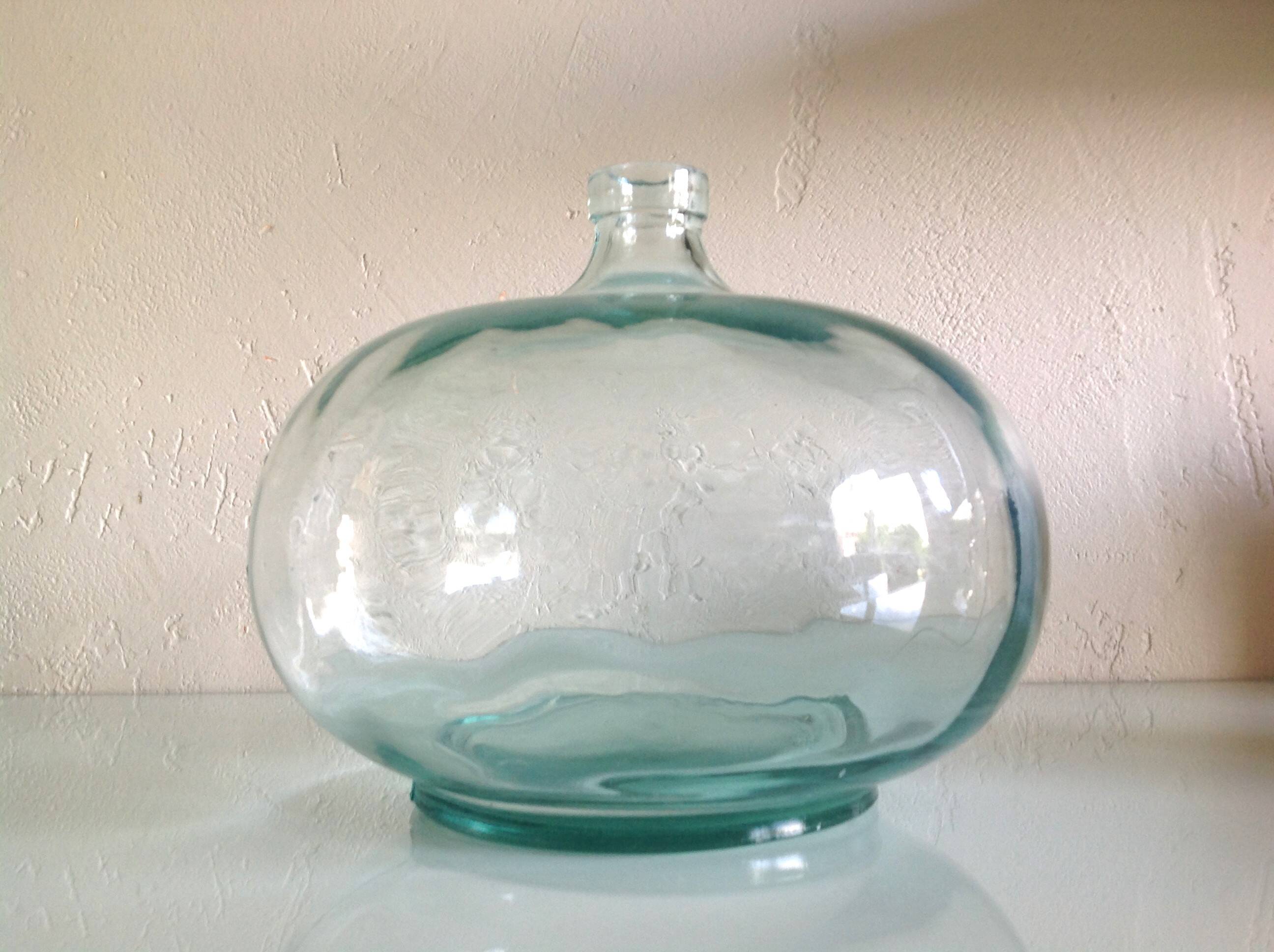 Glass soliflore ball vase / vintage 70s-80s