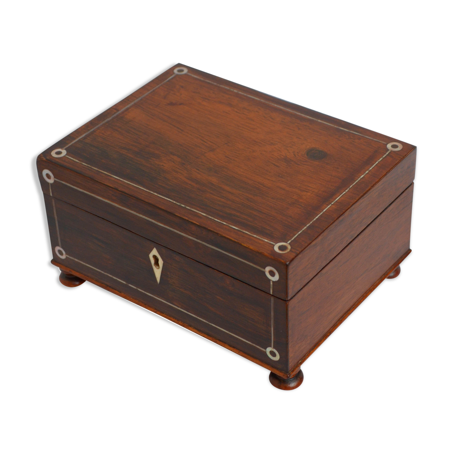 Victorian rosewood jewellery box with tray