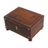 Victorian rosewood jewellery box with tray