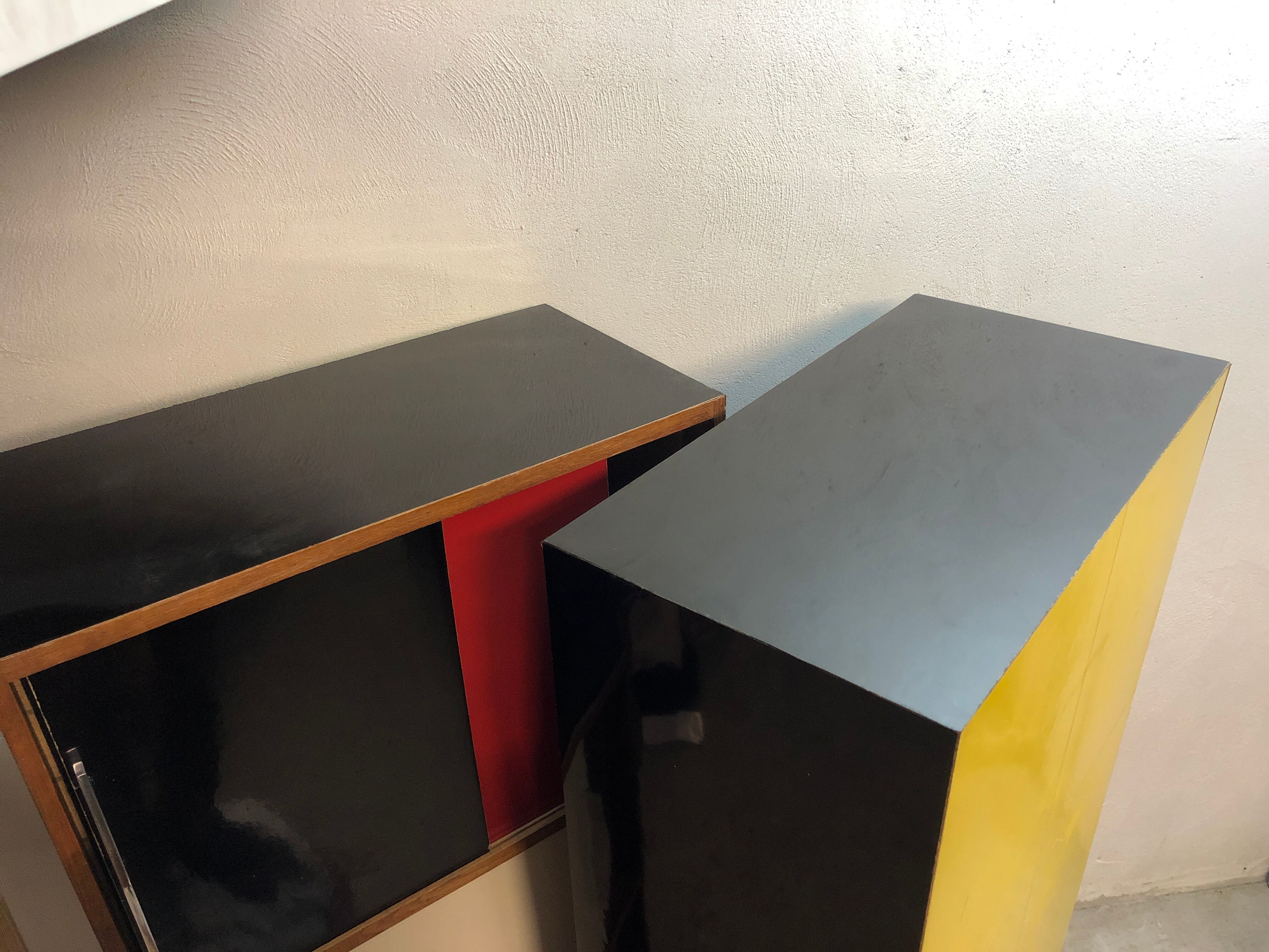 Pair of storage furniture 1960 covered with chromatic melamine 1960