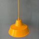 Small vintage yellow industrial pendant light