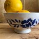 Ancient bowl Digoin blue flowers