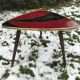 Tripod tripod triangular tray table in vintage glass 50/60s