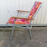 Chaise de camping pliante vintage années 70